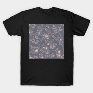 Magnolia Flowers in Seamless Pattern T-Shirt